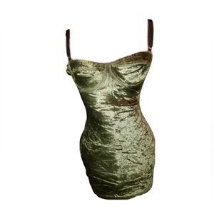 1980s Vintage Tripp NYC Green Bodycon Mini Dress